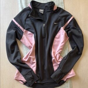 Nike Black & Pink Half-Zip Pullover